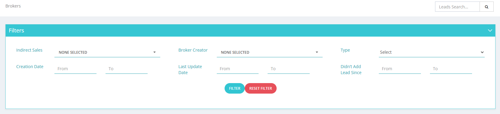 Active Brokers Filter System